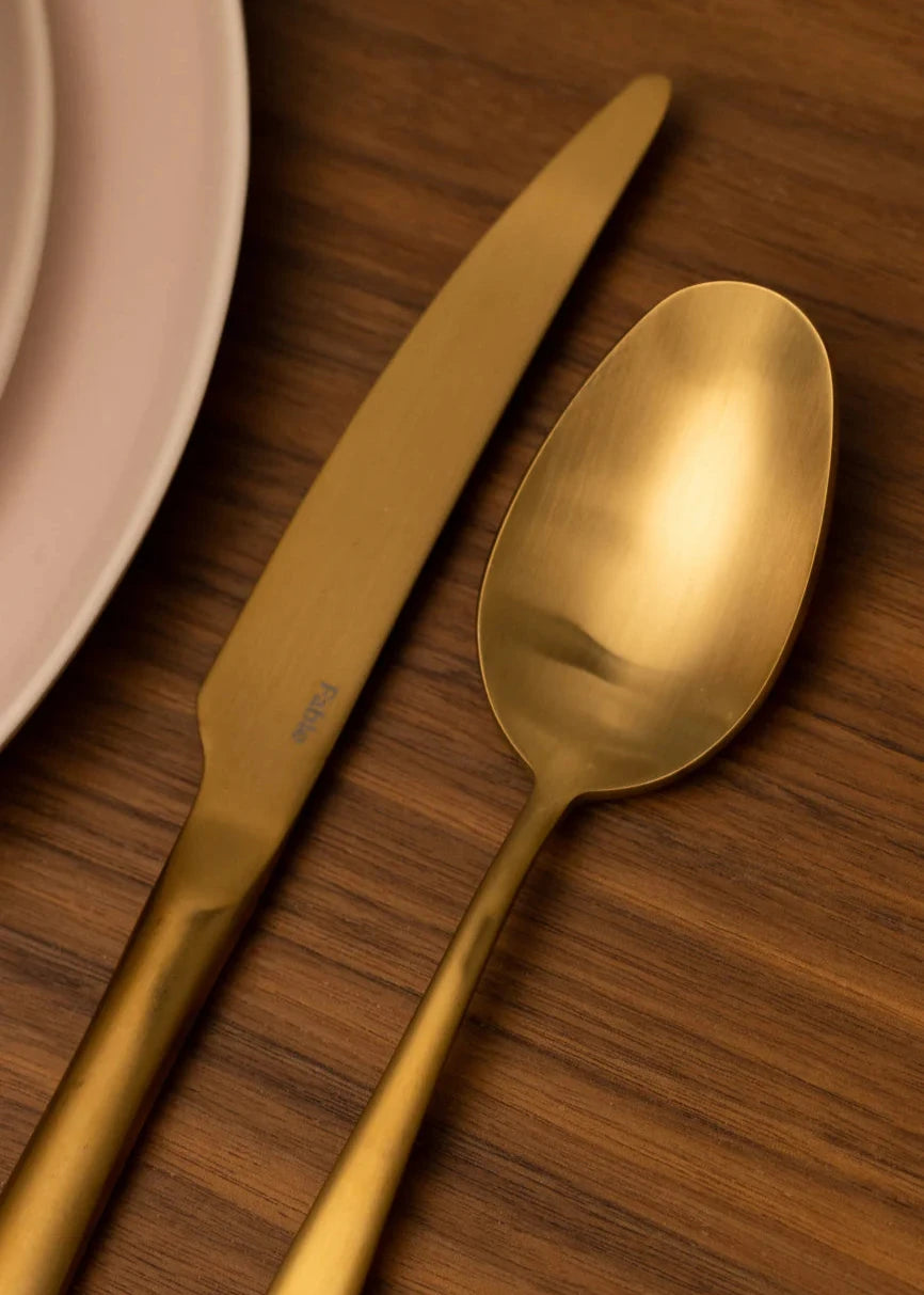 Fable Flatware Set | Matte Gold