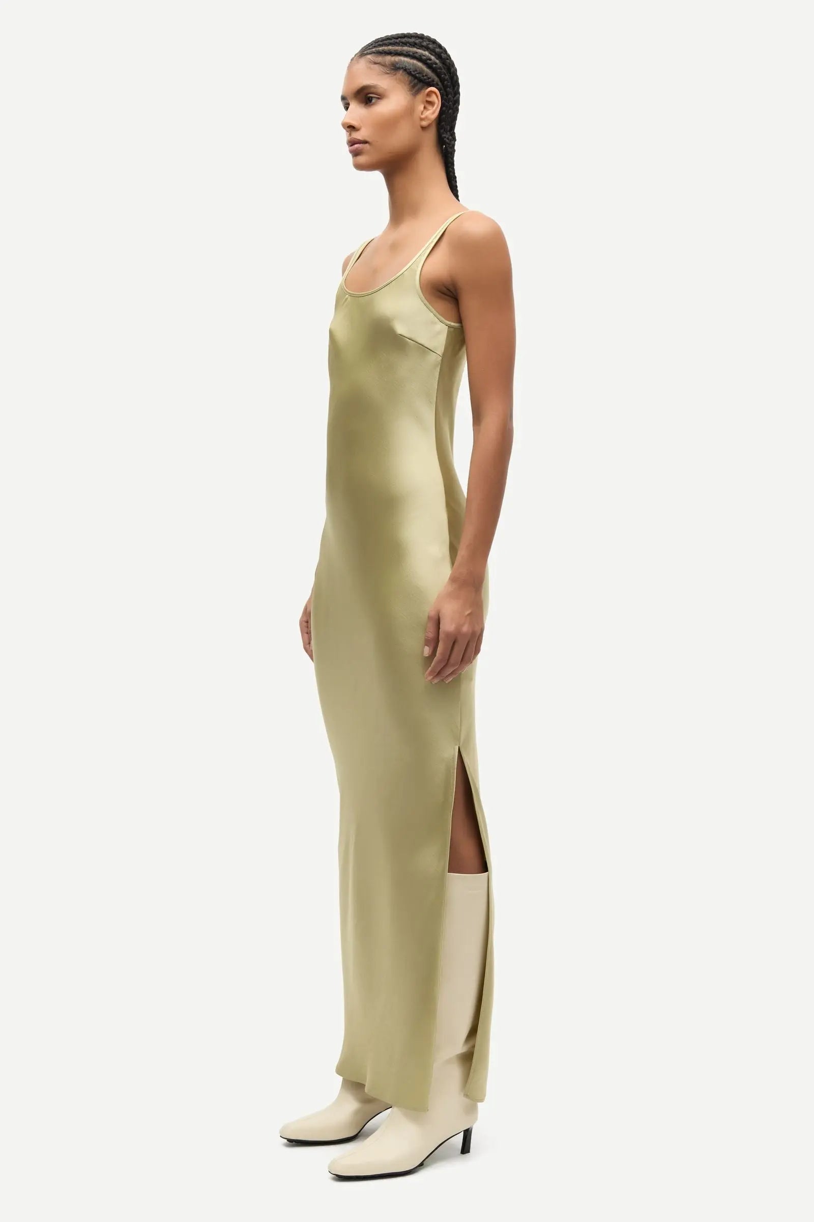 Samsoe Samsoe | Sasunna Satin Dress | Sage Green - XS Samsoe Samsoe | Sasunna Satin Dress | Sage Green - XS