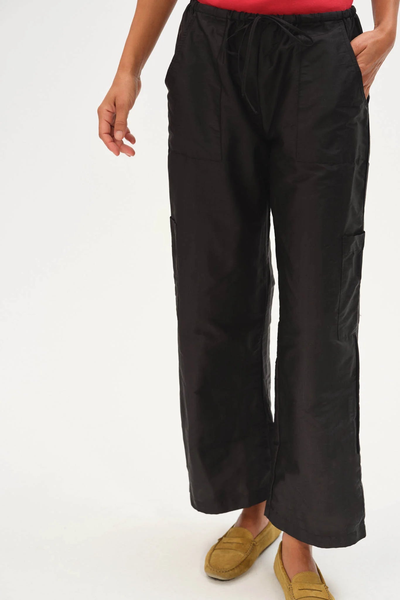 Donni The Taffeta Drawstring Cargo Pant | Jet - Paloma