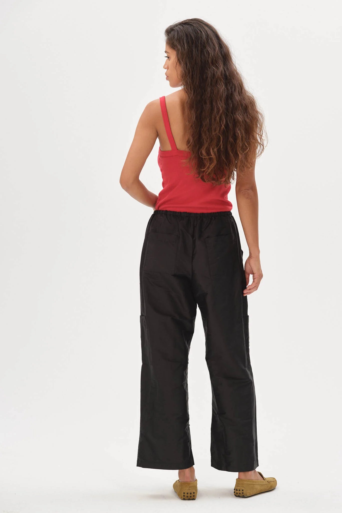 Donni The Taffeta Drawstring Cargo Pant | Jet - Paloma